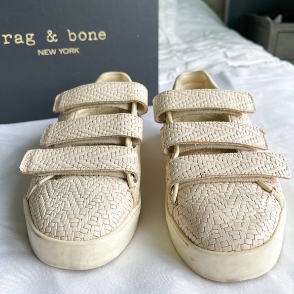 Rag & Bone Kent Velcro Off-White Neutral Sneakers - Picture 5 of 12